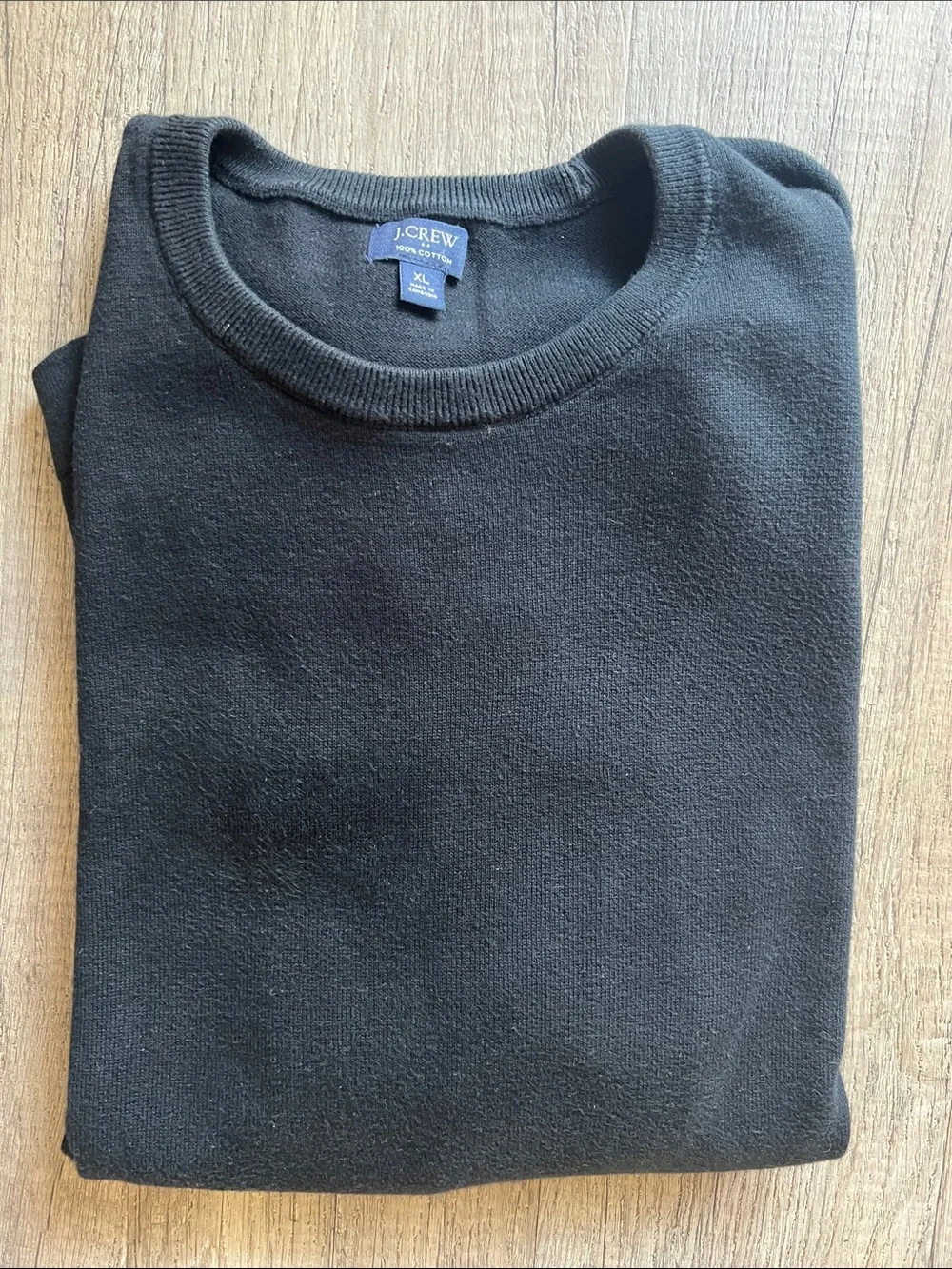 J. Crew Black Long-Sleeve Crewneck Sweater
